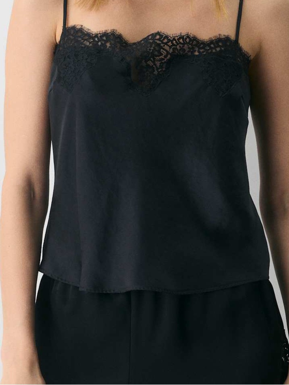 Wilfred Black Lace-Trim Cami & Shorts Sleep Set
